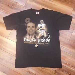 Drew Brees Player T Shirt Big Face Rap Tee New Orleans Saints Large L
